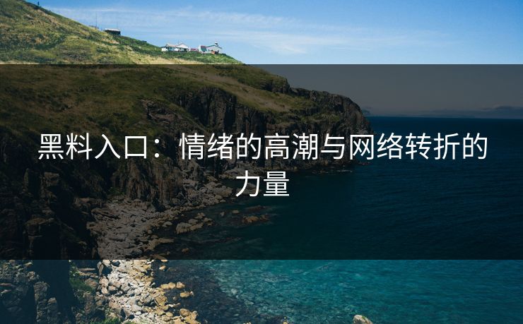 黑料入口：情绪的高潮与网络转折的力量